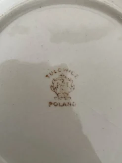 Lot de 7 assiettes en grès beige Tulowice Poland