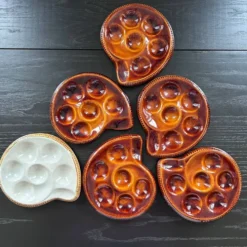 Lot de 6 assiettes à escargots