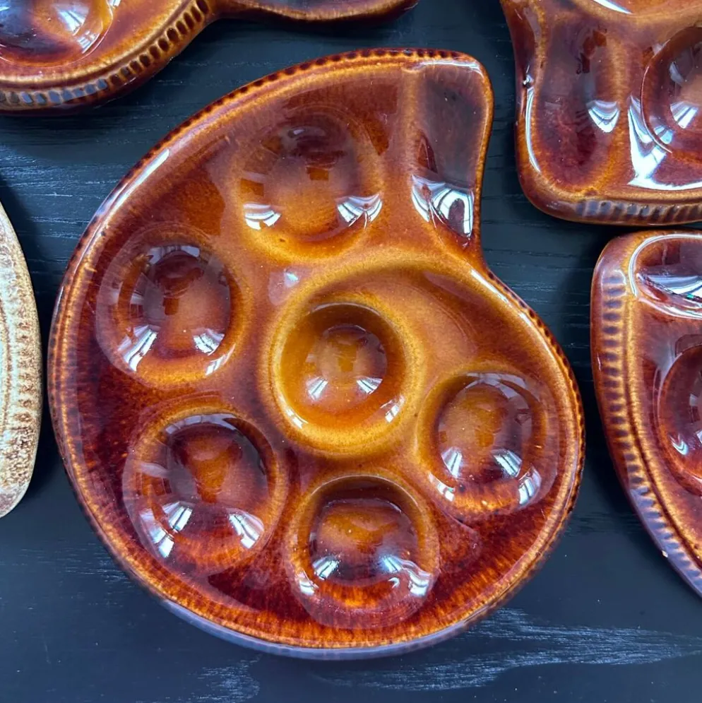 Lot de 6 assiettes à escargots
