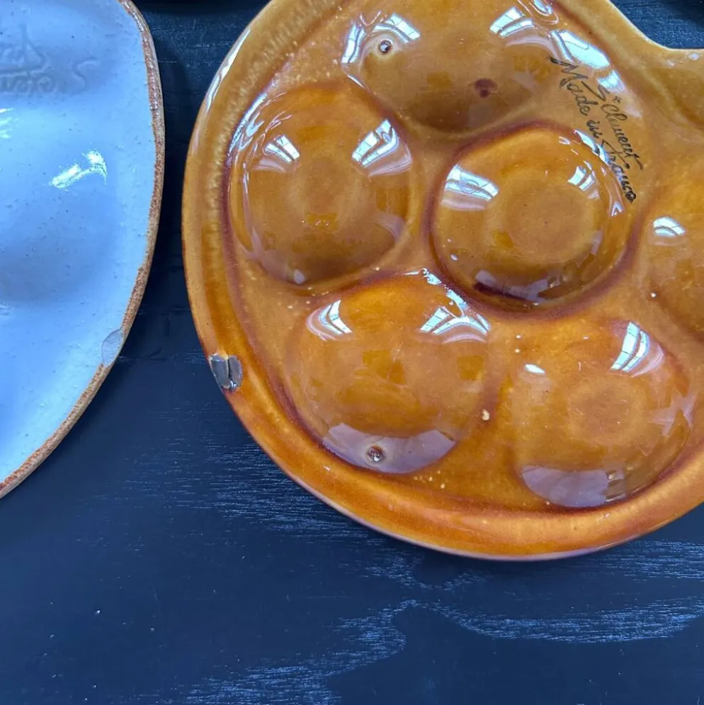 Lot de 6 assiettes à escargots
