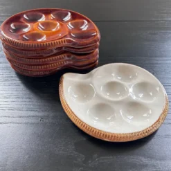 Lot de 6 assiettes à escargots