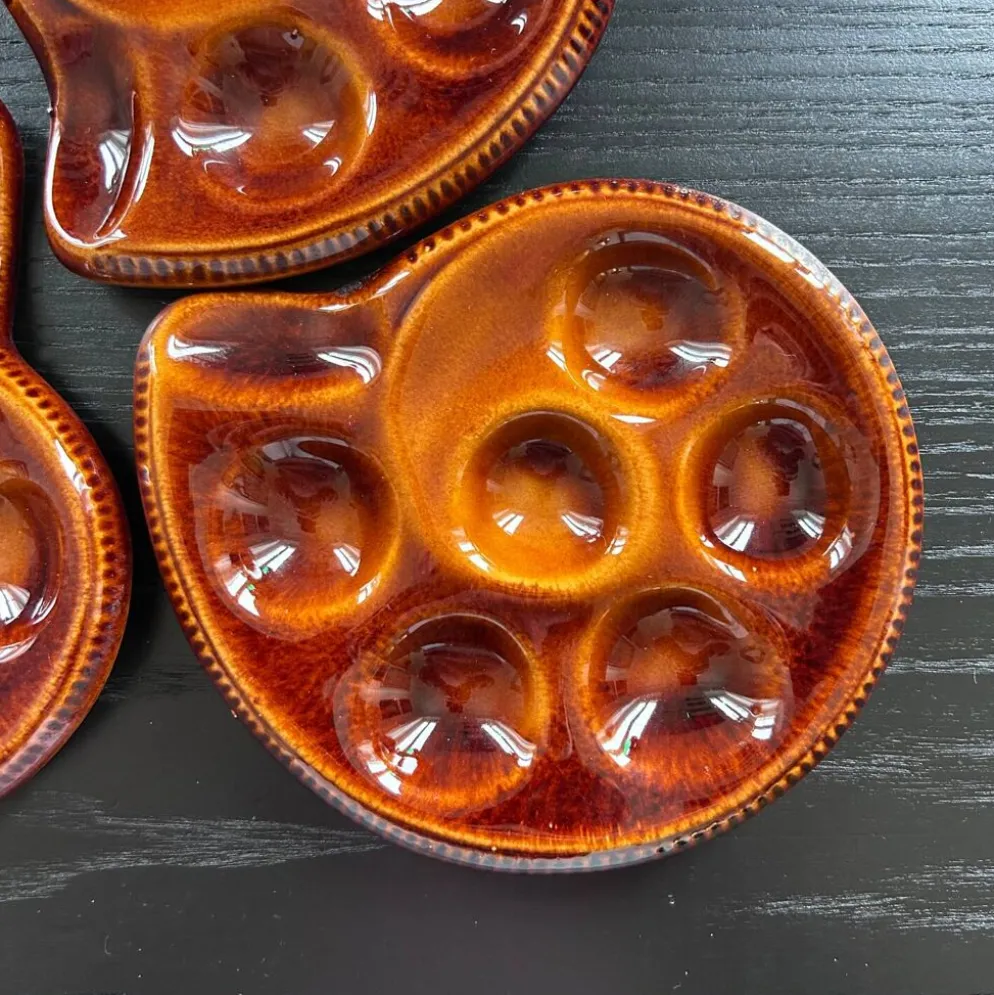 Lot de 6 assiettes à escargots