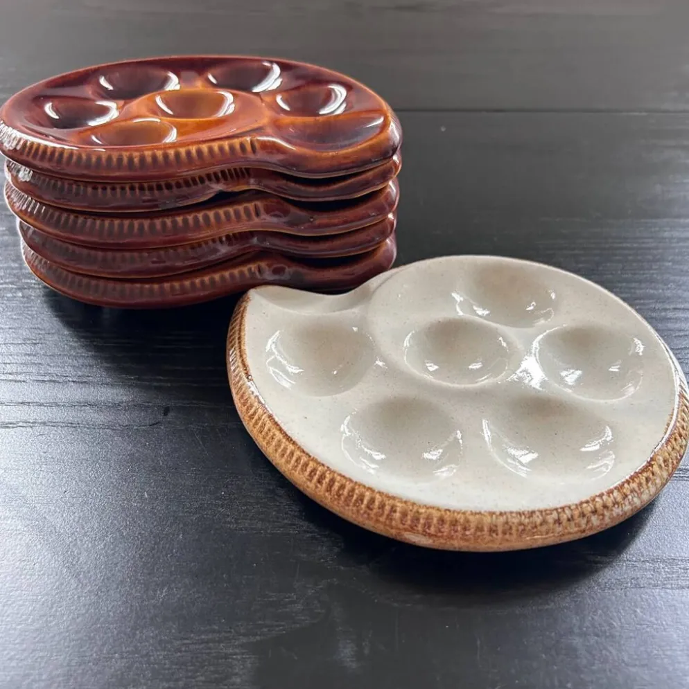Lot de 6 assiettes à escargots