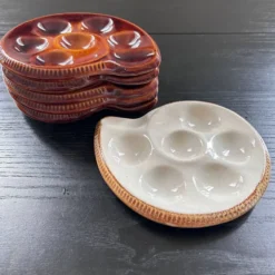 Lot de 6 assiettes à escargots