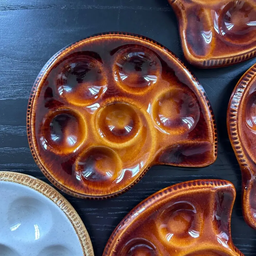 Lot de 6 assiettes à escargots