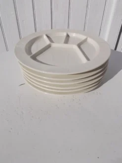 Lot de 6 assiettes à fondue ou à compartiments