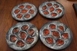 Lot de 4 assiettes à huitre Pornic