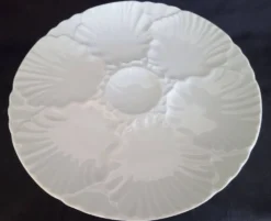 Lot de 6 assiettes à huitres en porcelaine blanche Bareuther Bavaria
