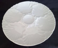 Lot de 6 assiettes à huitres en porcelaine blanche Bareuther Bavaria