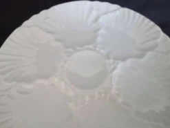 Lot de 6 assiettes à huitres en porcelaine blanche Bareuther Bavaria