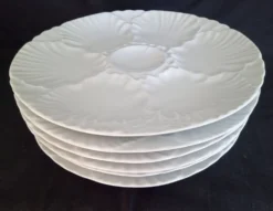 Lot de 6 assiettes à huitres en porcelaine blanche Bareuther Bavaria