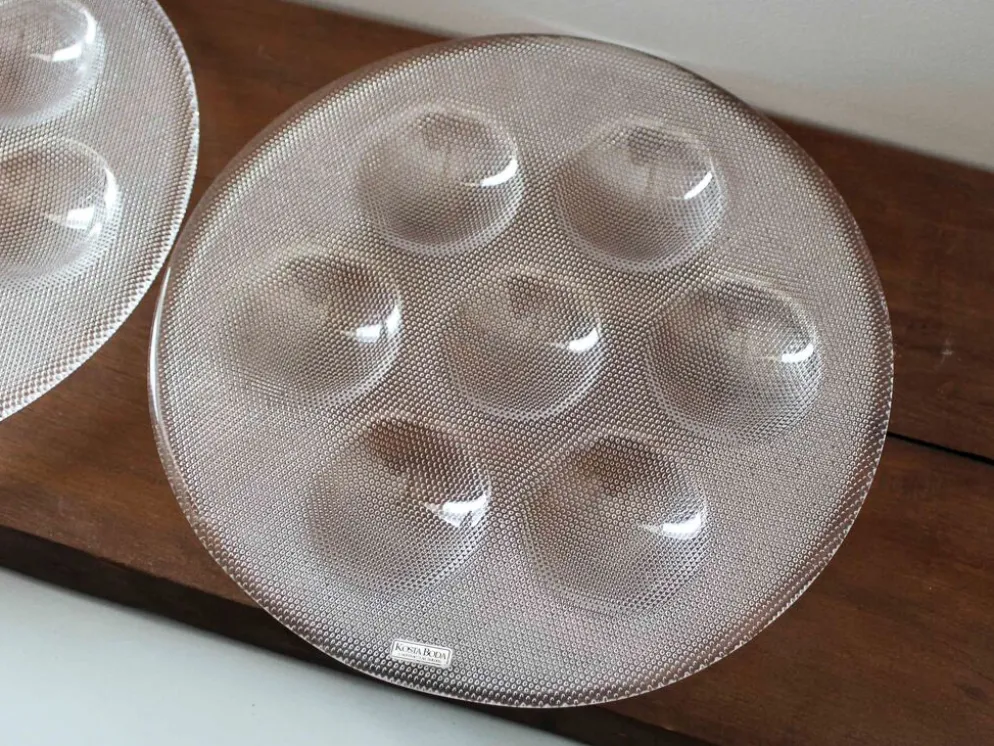 Lot de 2 assiettes à huitres Kosta Boda Sweden