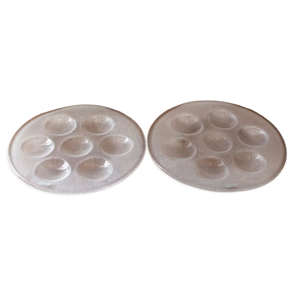 Lot de 2 assiettes à huitres Kosta Boda Sweden