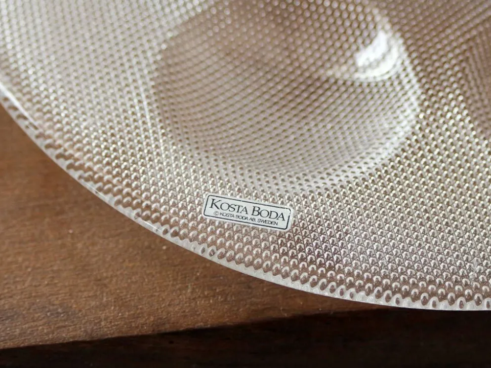 Lot de 2 assiettes à huitres Kosta Boda Sweden
