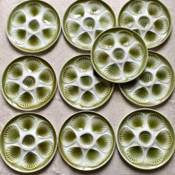 Lot de 10 assiettes à huitres Moulin de Loups