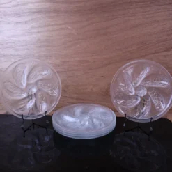 Lot de 6 assiettes à huitres vintages années 70 Arcoroc