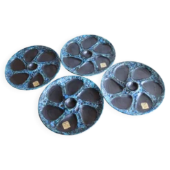 Lot de 4 assiettes à huîtres Cyclope – Émaux des Glaciers