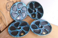 Lot de 4 assiettes à huîtres Cyclope – Émaux des Glaciers
