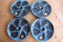 Lot de 4 assiettes à huîtres Cyclope – Émaux des Glaciers
