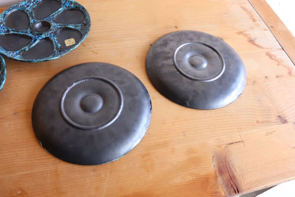 Lot de 4 assiettes à huîtres Cyclope – Émaux des Glaciers