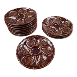 Lot de 12 assiettes à huîtres – France – vintage – Ø23,5 cm