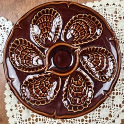 Lot de 12 assiettes à huîtres – France – vintage – Ø23,5 cm