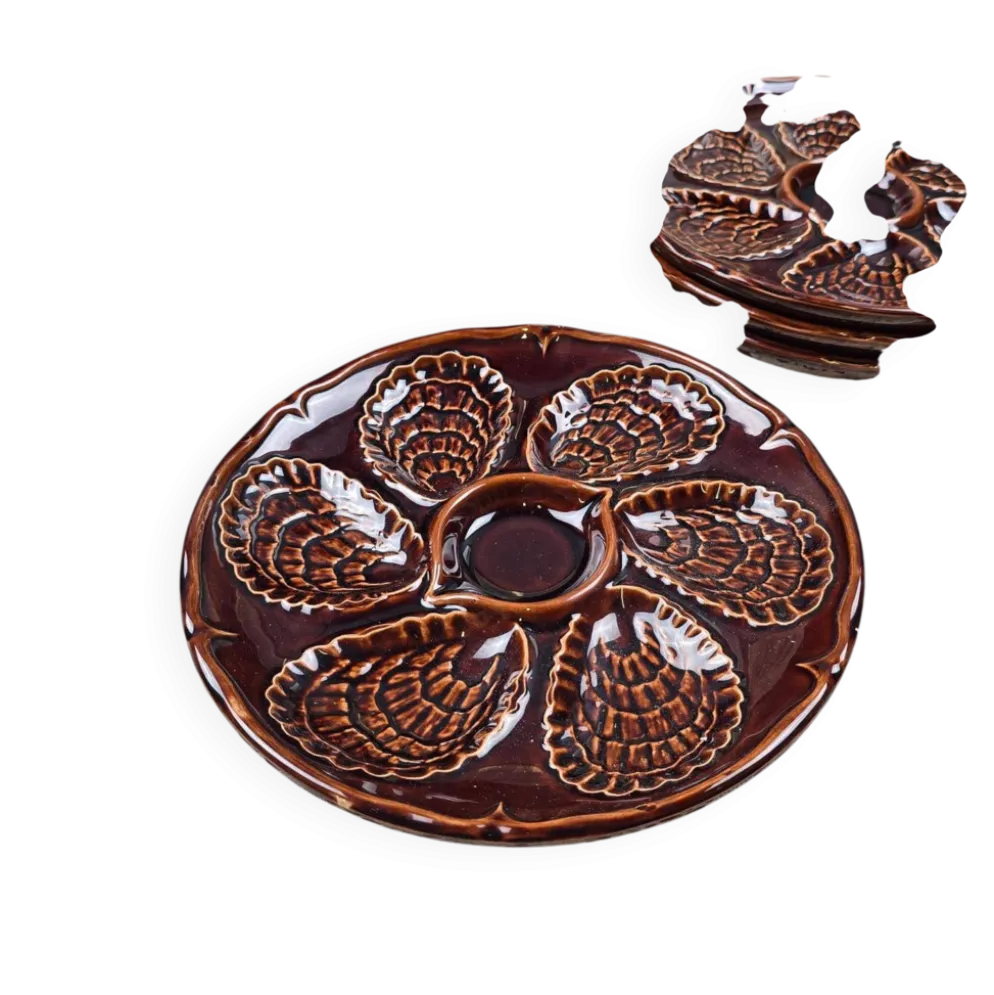 Lot de 12 assiettes à huîtres – France – vintage – Ø23,5 cm