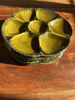 Lot de 6 assiettes à huîtres Gien