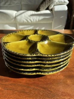 Lot de 6 assiettes à huîtres Gien