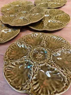 Lot de 6 assiettes à huîtres - Gien