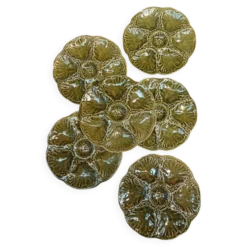 Lot de 6 assiettes à huîtres - Gien
