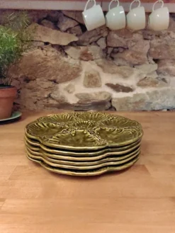 Lot de 6 assiettes à huîtres - Gien