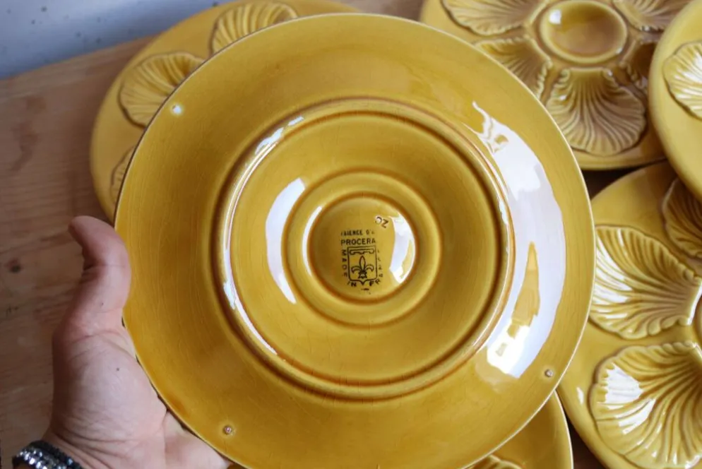 Lot de 8 assiettes à huîtres Proceram