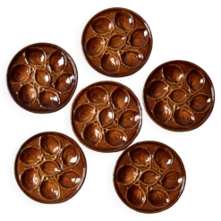 Lot de 6 assiettes à huîtres Saint-Clément- 4589