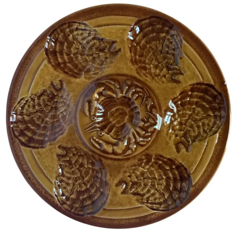 Lot de 6 assiettes à huîtres Sarreguemines