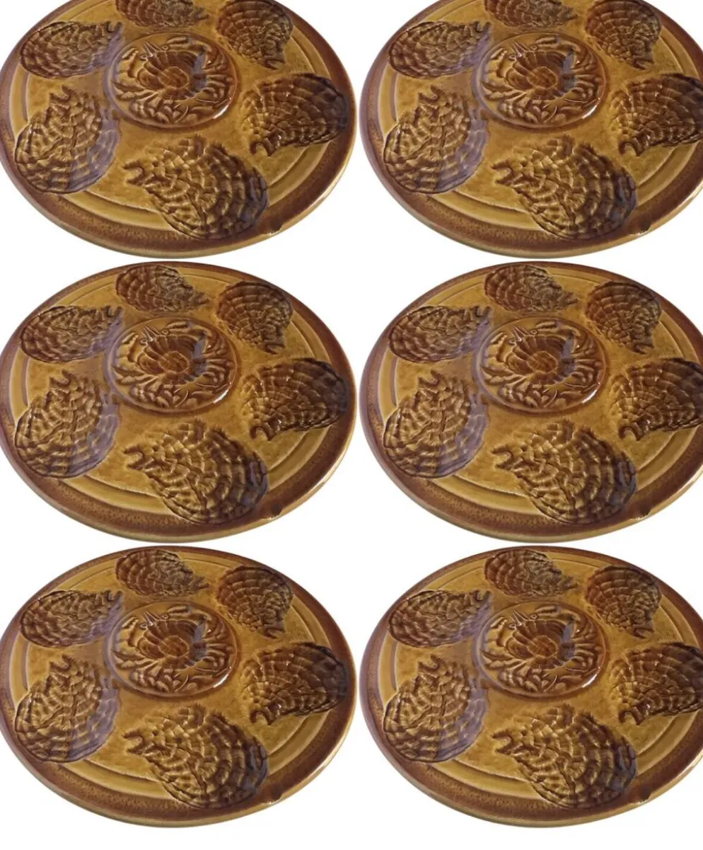 Lot de 6 assiettes à huîtres Sarreguemines
