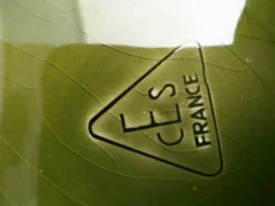 Lot de 6 assiettes à huîtres vertes 25 cm – C.E.S France – Très bon état