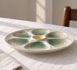 Lot de 9 assiettes à huîtres vintage Salins France