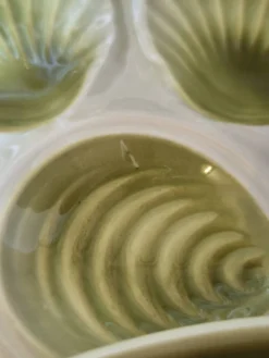 Lot de 6 Assiettes à Huîtres Vintage Orchies Moulin des Loups – Vert A