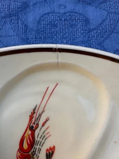 Lot de 4 assiettes à Huîtres Vintage crème Salins France