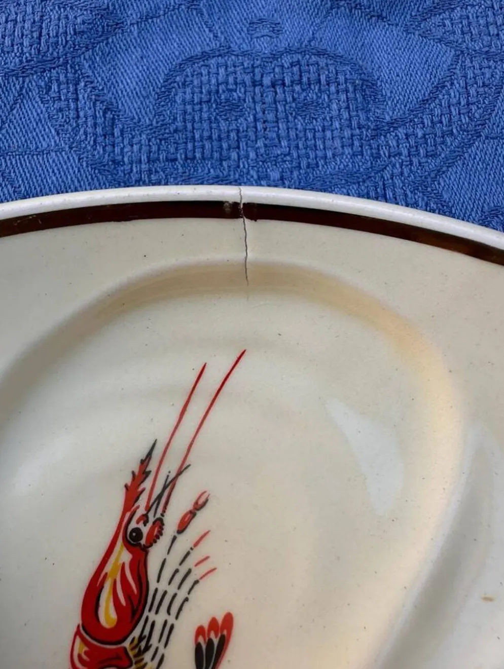 Lot de 4 assiettes à Huîtres Vintage crème Salins France
