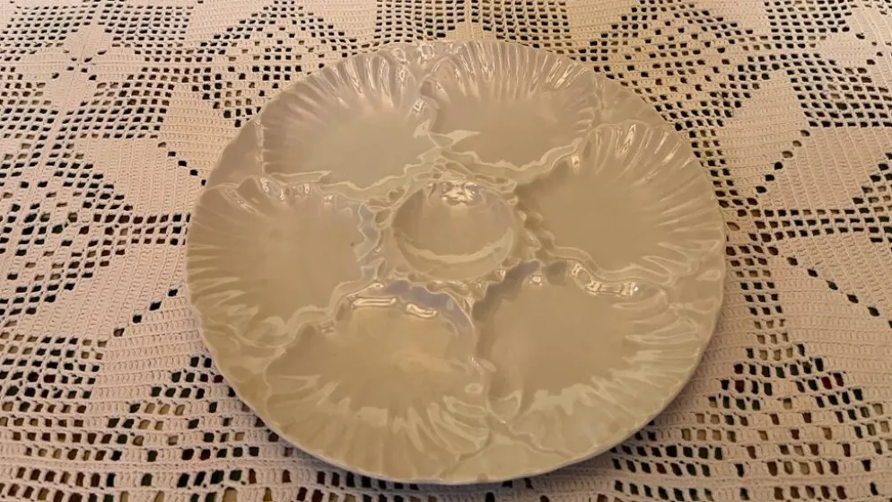 Lot de 6 assiettes à huîtres vintage