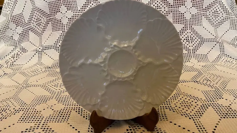 Lot de 6 assiettes à huîtres vintage