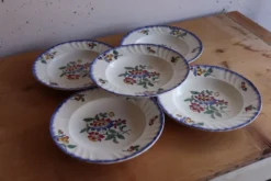Lot de 5 assiettes Longwy modèle Printemps