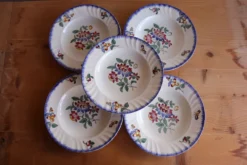 Lot de 5 assiettes Longwy modèle Printemps