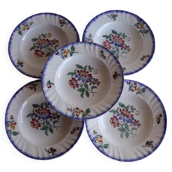 Lot de 5 assiettes Longwy modèle Printemps