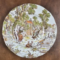 Lot de 4 assiettes Lunéville Tradition – Décor ancien pastoral
