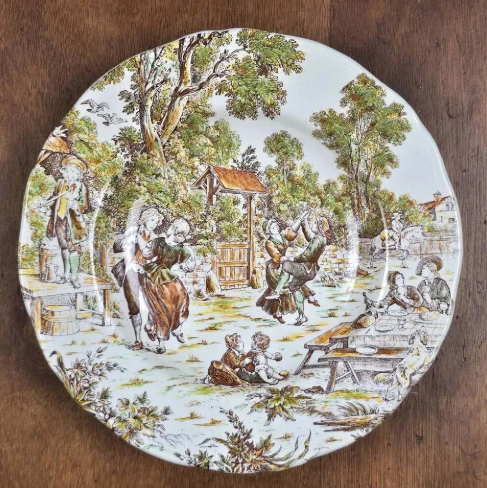 Lot de 4 assiettes Lunéville Tradition – Décor ancien pastoral