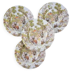 Lot de 4 assiettes Lunéville Tradition – Décor ancien pastoral