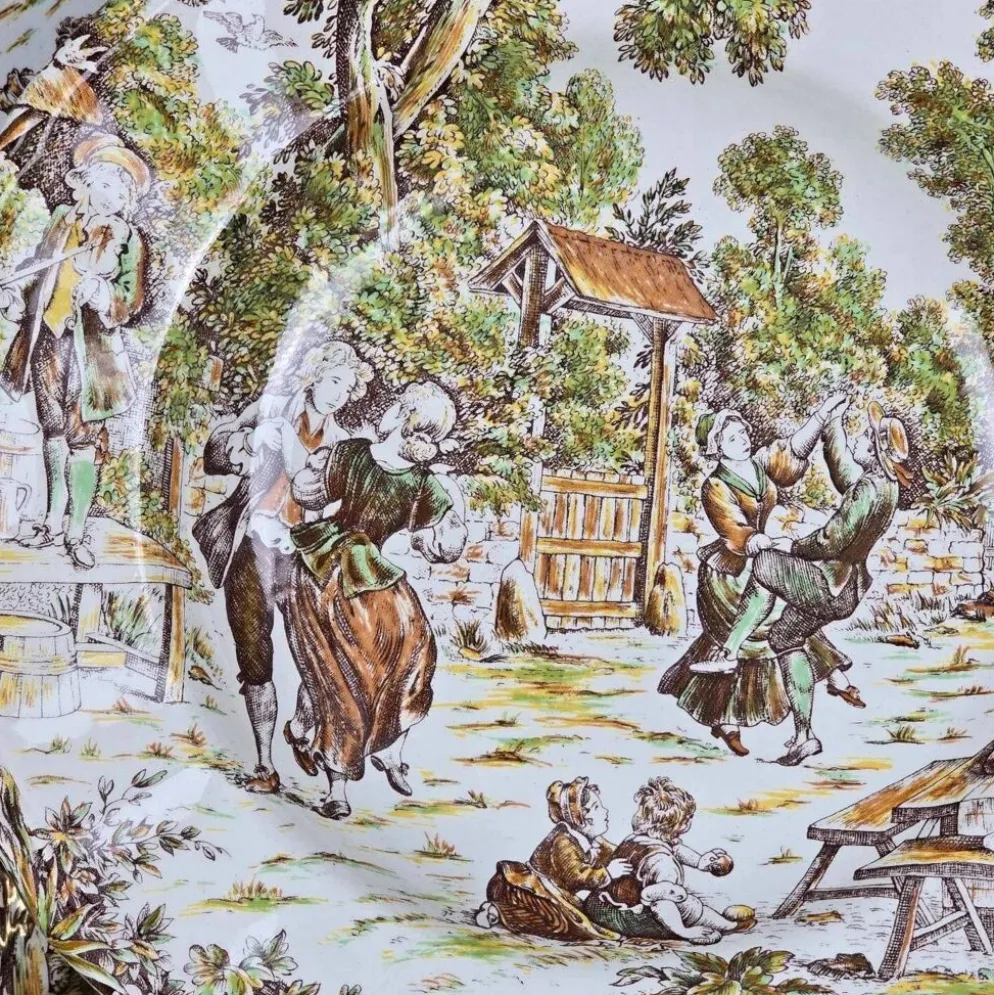 Lot de 4 assiettes Lunéville Tradition – Décor ancien pastoral